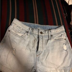 LOFT Light Wash Distressed Denim Shorts